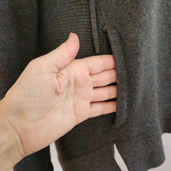 Design History Cashmere Hoodie Leather Patch Elbows - Picture 9 of 16